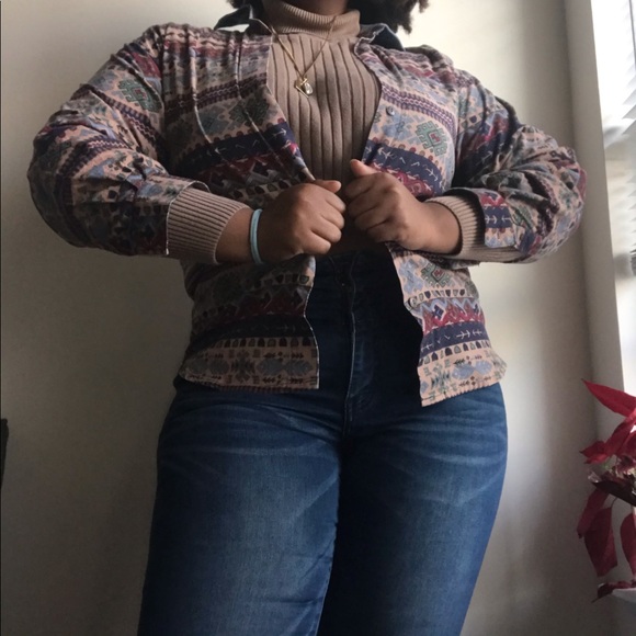 Cotton Aztec Print Button Up Jacket - Picture 7 of 8